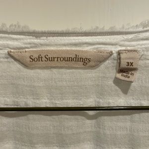 Soft Surroundings Size 3X white cotton voile tunic/shirt